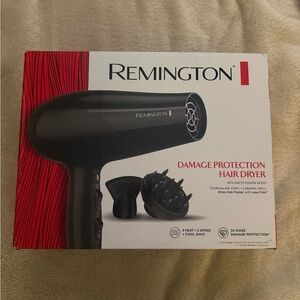 Remington Black and Silver Damage Protection Hair Dryer with Attachments